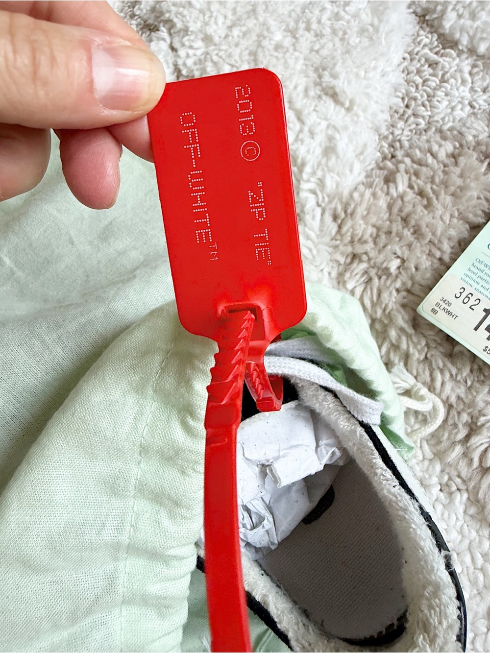 Off-White Virgil Abloh Women's Suede Sneakers Size 38 EU / 8 US Black White - Picture 11 of 11
